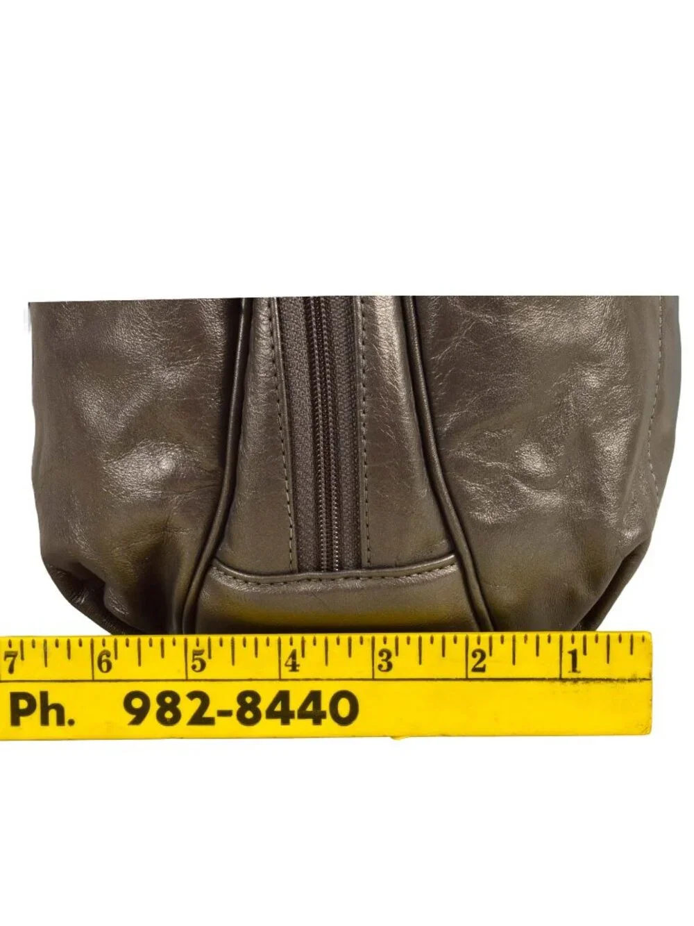 SAS Vintage Metallic Leather Hobo Shoulder Bag